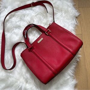 Kate Spade New York Red Newbury Lane Small Loden Satchel Crossbody Bag